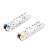 Transceptores Ópticos Industriales Bidireccionales SFP (Mini-Gbic) / Monomodo 1310 & 1550 nm / 1.25 Gbps / 1000BASE-BX / Conector LC/UPC Simplex / DDM / Hasta 10 km / 2 Piezas