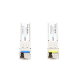 Transceptores Ópticos Industriales Bidireccionales SFP (Mini-Gbic) / Monomodo 1310 & 1550 nm / 1.25 Gbps / 1000BASE-BX / Conector LC/UPC Simplex / DDM / Hasta 20 km / 2 Piezas