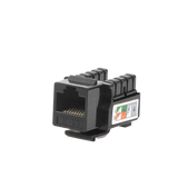 Módulo Jack Keystone Cat5e con terminación 110 (Punchdown) para faceplate - Color Negro