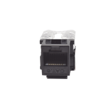 Módulo Jack Keystone Cat6 con terminación 110 (Punchdown) para faceplate - Color Negro