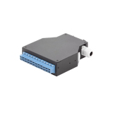 Distribuidor de Fibra Óptica Para Riel Din, 12 acopladores LC/UPC Duplex Monomodo con Charola de Empalme