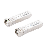 Transceptores Ópticos Bidireccionales SFP+ (Mini-Gbic) / Monomodo 1270 & 1330 nm / 10 Gbps / 10GBASE-BX / Conector LC/UPC Simplex / DDM / Hasta 5 km / 2 Piezas