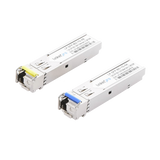 Transceptores Ópticos Bidireccionales SFP (Mini-Gbic) / Monomodo 1310 & 1550 nm / 1.25 Gbps / 1000BASE-BX / Conector LC/UPC Simplex / DDM / Hasta 5 km / 2 Piezas