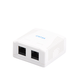 Caja de pared con 2 puertos, incluye 2 jacks UTP Cat6A