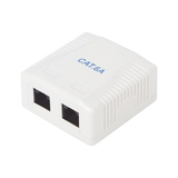 Caja de pared con 2 puertos, incluye 2 jacks UTP Cat6A
