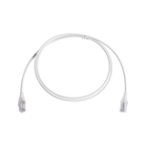 Patch Cord MC6 Modular Cat6 UTP, CM/LS0H, 5ft, Color Blanco, Diámetro Reducido (28AWG), Versión Bulk (Sin Empaque Individual)