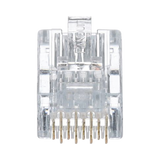 Plug RJ45 Cat5e, Para Cable UTP de Calibres 24-26 AWG, Chapado en Oro de 50 micras, Paquete de 50 piezas