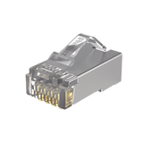 Plug RJ45 Cat5e Blindado, Para Cable UTP de Calibres 24-26 AWG, Chapado en Oro de 50 micras, Paquete de 100 piezas