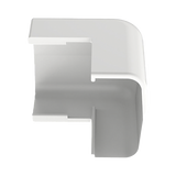 Conducto Portacables Superficial tipo Empalme Esquina Exterior Baja Tensión LD5, color Blanco de PVC Rígido de Cierre Rápido.