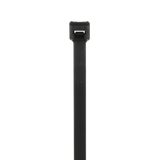 Cincho de Nylon 6.6 Pan-Ty, 368mm largo x 7.6mm ancho, Color Negro, Exterior Resistente a Rayos UV, Paquete de 100pz