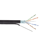 Bobina de cable FTP con Mensajero de Acero de 305 m Cat6+ CALIBRE 23, color negro, para aplicaciones en video vigilancia y redes de datos / Uso en Intemperie y aplicaciones Aéreas