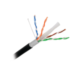 Cable Cat6+ CALIBRE 23, UTP, Intemperie con GEL DOBLE CHAQUETA, ETL, UL, color negro de 305 Metros, para Climas EXTREMOS