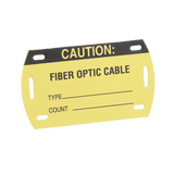 Kit de 5 Etiquetas Autolaminadas para Fibra Óptica, Para Uso Interior/Exterior, Dimensiones de 90.42 x 52.32 mm, Color Negro con Amarillo