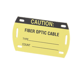 Kit de 5 Etiquetas Autolaminadas para Fibra Óptica, Para Uso Interior/Exterior, Dimensiones de 90.42 x 52.32 mm, Color Negro con Amarillo