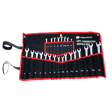 Juego de Llaves Combinadas / 24 Piezas / Métricas e Imperiales / Acero Cromo-Vanadio / Estuche Nylon Enrollable