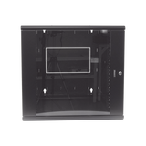Gabinete PanZone de Montaje en Pared, de 19in, Puerta con Ventana de Seguridad, 12 UR, 762mm de Profundidad, Color Negro
