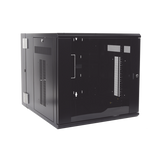 Gabinete PanZone de Montaje en Pared, de 19in, Puerta con Ventana de Seguridad, 12 UR, 762mm de Profundidad, Color Negro