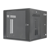 Gabinete PanZone de Montaje en Pared, de 19in, Puerta con Ventana de Seguridad, 12 UR, 762mm de Profundidad, Color Negro