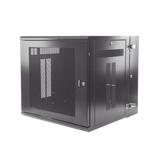 Gabinete PanZone de Montaje en Pared, de 19in, Puerta Ventilada, 12 UR, 635mm de Profundidad, Color Negro