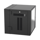 Gabinete PanZone de Montaje en Pared, de 19in, Puerta con Ventana de Seguridad, 12 UR, 635mm de Profundidad, Color Negro