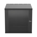 Gabinete PanZone de Montaje en Pared, de 19in, Puerta con Ventana de Seguridad, 12 UR, 635mm de Profundidad, Color Negro