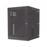 Gabinete PanZone de Montaje en Pared, de 19in, Puerta Ventilada, 18 UR, 762mm de Profundidad, Color Negro