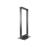 Rack de Dos Postes Estándar de 19 in, Rieles Numerados y Roscados #12-24, Fabricado en Aluminio, 24 Unidades de Rack, Color Negro