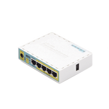 (hEX PoE LITE) RouterBoard, 5 Puertos Fast Ethernet, 4 con PoE Pasivo, 1 Puerto USB