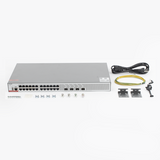 Switch Administrable Capa 3 con 48 puertos Gigabit + 4 SFP+ para fibra 10Gb, gestión gratuita desde la nube.