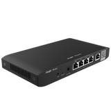 Router Balanceador con Función SD-WAN, POE+ hasta 54w, 3 puertos LAN gigabit, 1 Puerto WAN gigabit y 1 puerto LAN/WAN gigabit configurable, hasta 100 clientes con desempeño de 600 Mbps asimétricos