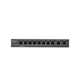 Router Balanceador PoE Cloud 10 puertos gigabit (8 puertos PoE), soporta 4x WAN configurables, hasta 200 clientes con desempeño de 600 Mbps asimétricos