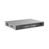 e-Lighten ONU / Switch PoE+ Hibrido, Capa 2 con un Puerto PON 1G SC/UPC y 16 Puertos Ethernet PoE+ 1G hasta 240 Watts y 100 Clientes
