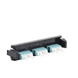 Placa acopladora de Fibra Óptica Quick-Pack, Con 6 Conectores LC Duplex (12 Fibras), Para Fibra Multimodo, Aqua