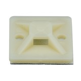 Montaje-Sujetador Adhesivo STRONGHOLD de 4 Vías de 1" x 1" x 1/4", Color Natural,  Nylon 6.6 Retardante de Llamas V-2, Paquete de 100pz
