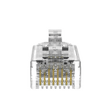 Plug RJ45 Cat6/6A, Para Cable UTP de Calibre 28 AWG (Diámetro Reducido), Chapado en Oro de 50 micras, Paquete de 100 piezas