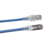Patch Cord "Skinny" Cat6A Blindado S/FTP, 10ft, Diámetro Reducido 28 AWG, Color Azul