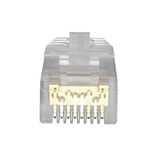 Plug RJ45 Cat6A, Para Cable UTP de Calibre 23-24 AWG, Chapado en Oro de 50 micras, Paquete de 100 piezas