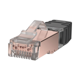 Plug RJ45 Cat6 Blindado, Para Cable Calibre 24-26 AWG, Chapado en Oro de 50 micras, Paquete de 100 piezas