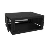 Gabinete de Pared Fijo, Con 4 Unidades de Rack, de 19 in, Fabricado en Acero, Puerta Perforada.