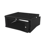 Gabinete de Pared Fijo, Con 4 Unidades de Rack, de 19 in, Fabricado en Acero, Puerta Perforada.