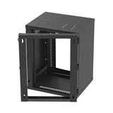 Gabinete Abatible de Pared (Con Marco Trasero) con Rack 19" de 16 Unidades. Ventana de Cristal Templado.