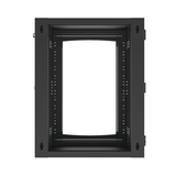 Gabinete Abatible de Pared (Con Marco Trasero) con Rack 19" de 16 Unidades. Ventana de Cristal Templado.