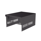 Gabinete de acero en color negro, para usar como base con radio aéreo IC-A120 y fuente de alimentación SEC1223