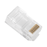 Bote con 100 Plugs Pass through RJ45 Cat6 sin blindaje, chapado de oro a 30 micras para durabilidad extrema