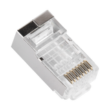 Bote con 100 Piezas de Plug Modular RJ45 Cat6 blindado, chapado de oro a 30 micras para durabilidad extrema SIN PIN DE TIERRA