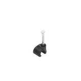 Grapa reforzada para cable redondo de 7mm con clavo de 1" color negro (100pzs) (3103-00301)