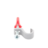 Kit de 8 grapas, 8 taquetes y 8 tornillos para sujetar conductores redondos o tubo en muro (para tubo de 1/2) (2104-07240)