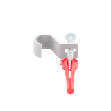 Kit de 8 grapas, 8 taquetes y 8 tornillos para sujetar conductores redondos o tubo en muro (para tubo de 1/2) (2104-07240)