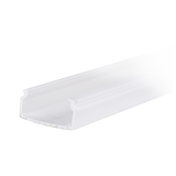 Canaleta blanca con tapa transparente de PVC auto extinguible, ideal para colocar iluminación tipo Led, sin división, 20 x 10 mm, tramo de 2.5 m