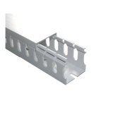 Canaleta ranurada con tapa blanca, de PVC auto extinguible, 40 x 40 x tramo 2m.